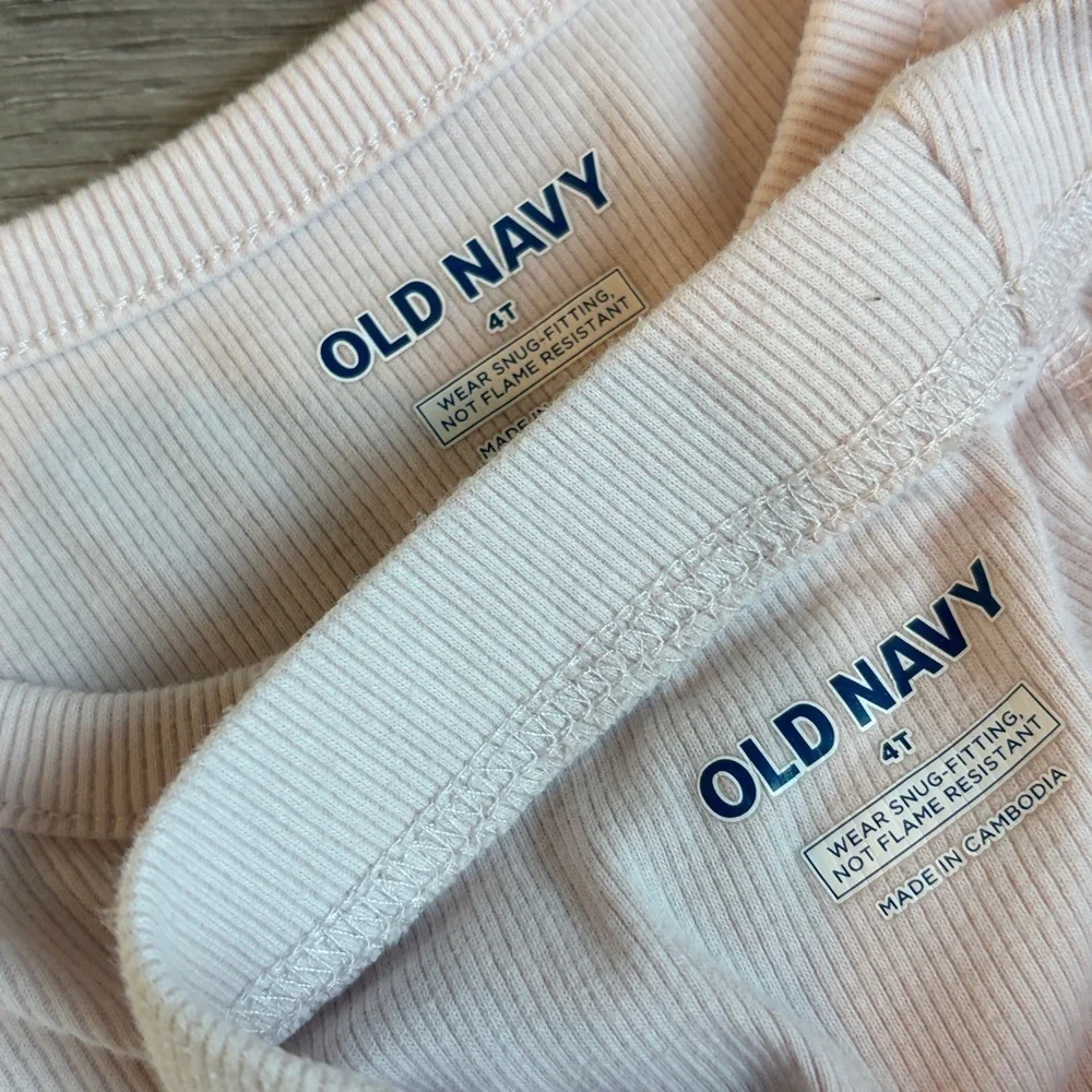 Old Navy toddler girls blush pink pajama set